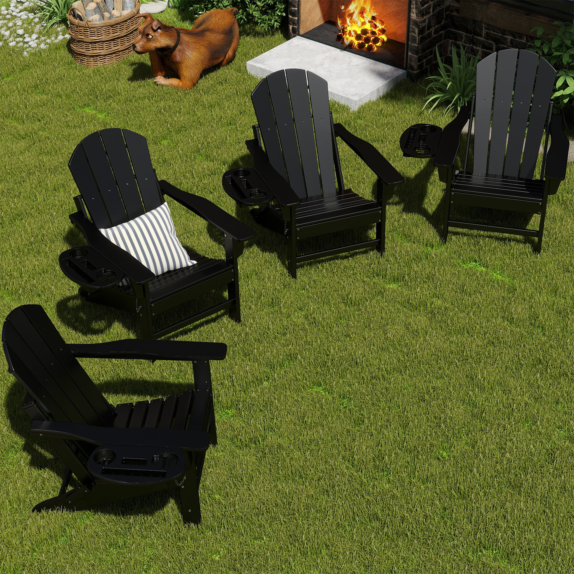 椅子 hiraco Rosecliff Heights Cheryce HDPE Folding Adirondack Chair With